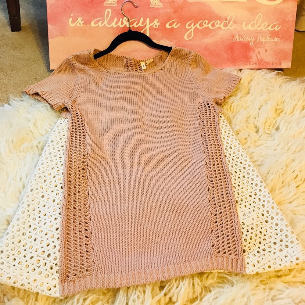 Anthropologie Pink Lace Top